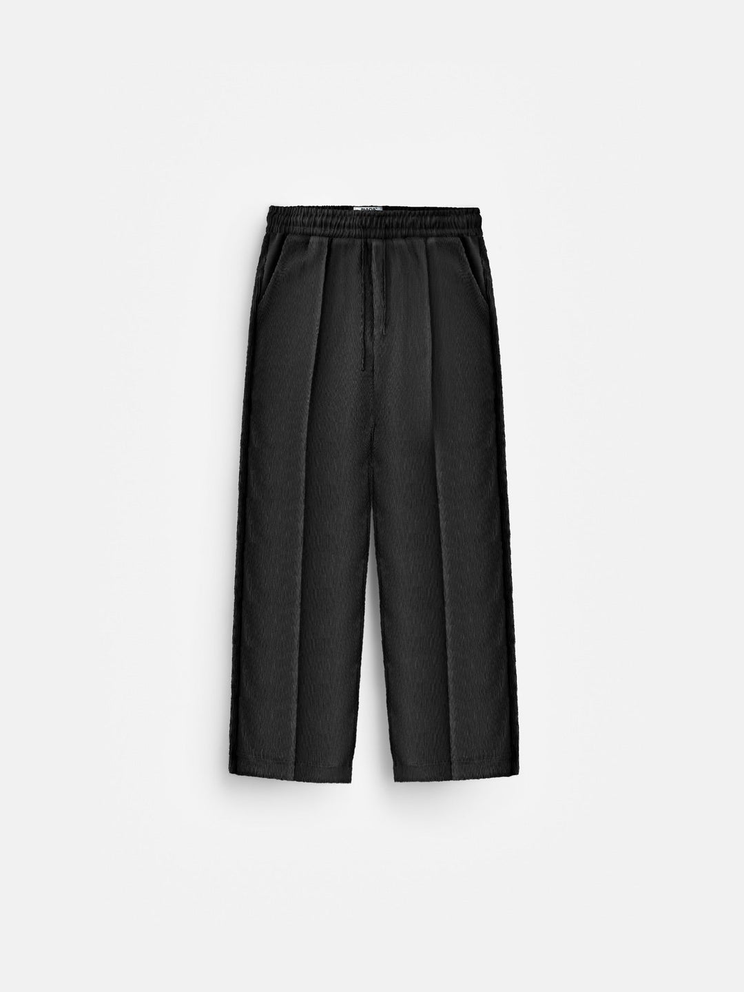Lösa Texturerade Sömmarbyxor - Svart
