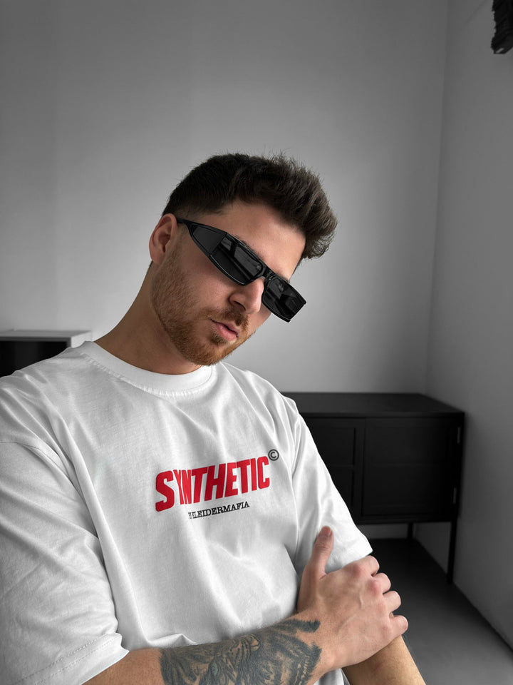 Oversize Syntetisk T-shirt - Ecru