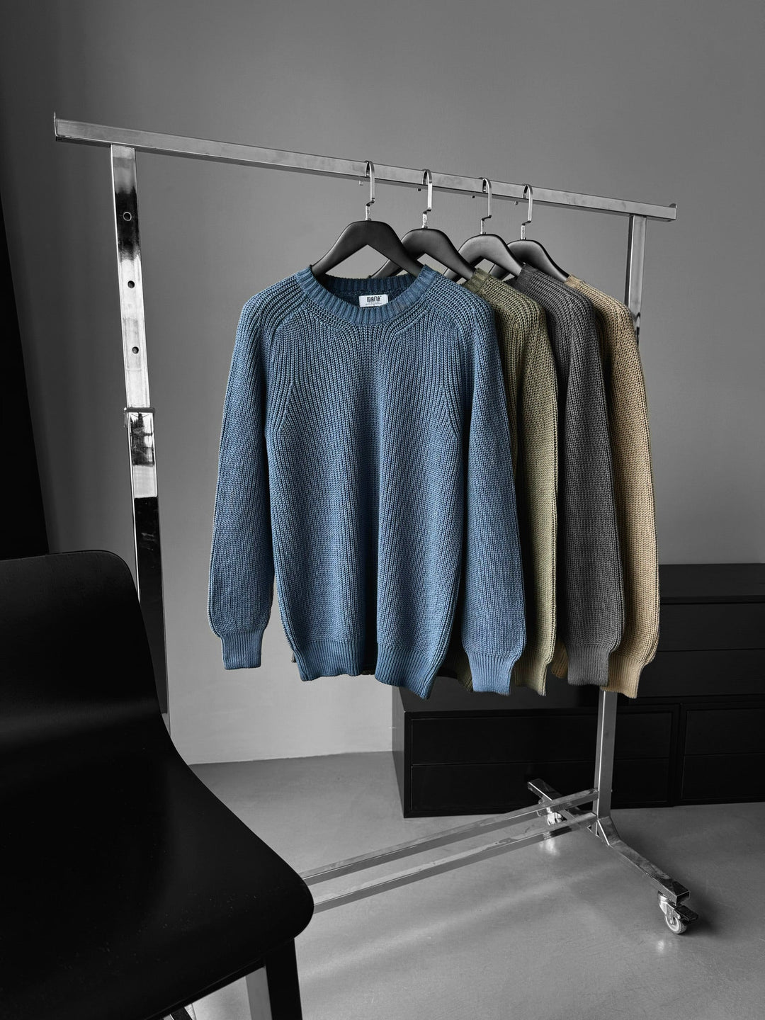 Oversize Tvättad Stickad Tröja - Khaki