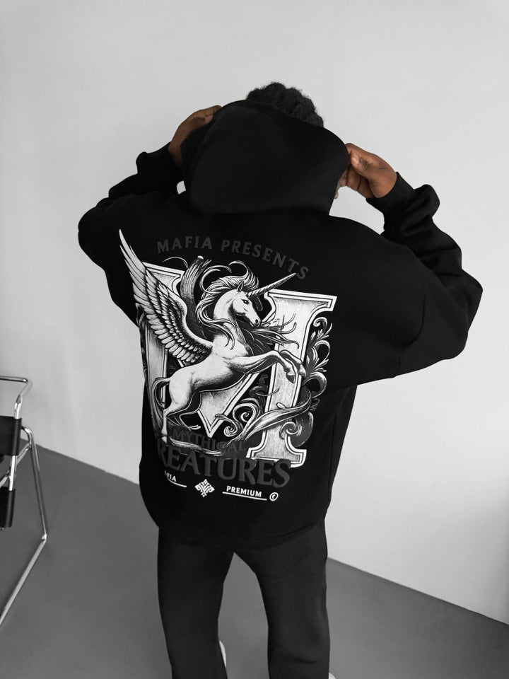 Oversize Creatures Hoodie - Svart