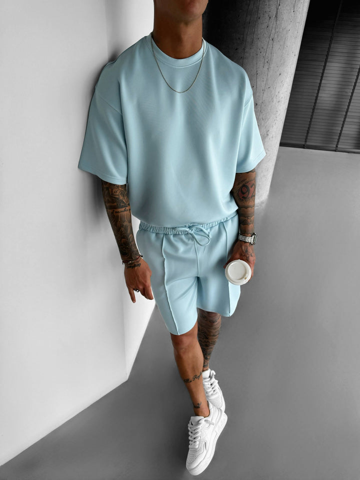 Regular Fit Diver T-shirt - Babyblå