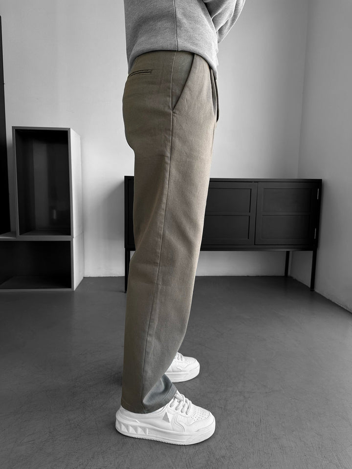 Lösa Passform Casual Byxor - Khaki