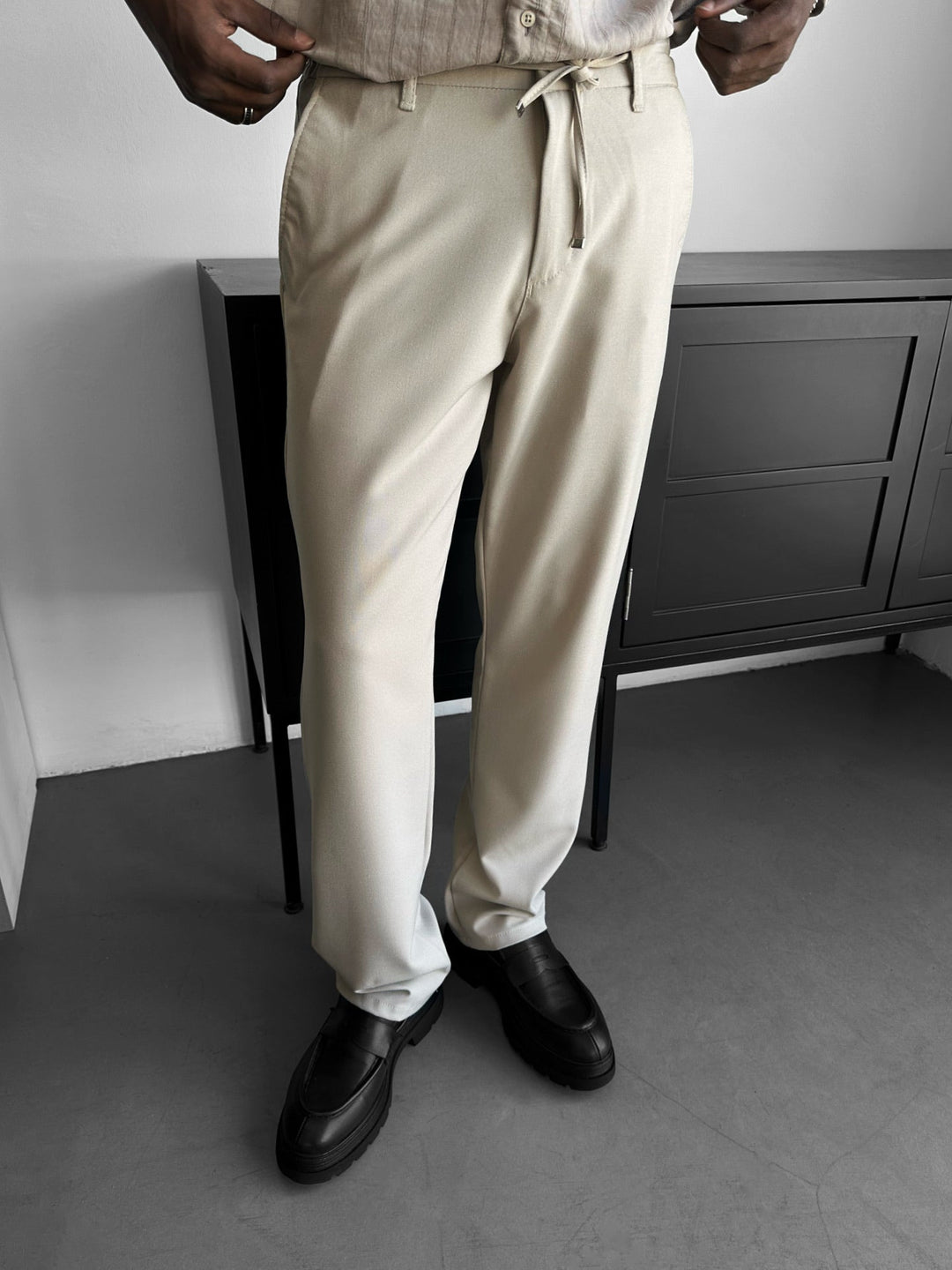 Modern Skärning Avslappnade Byxor - Beige