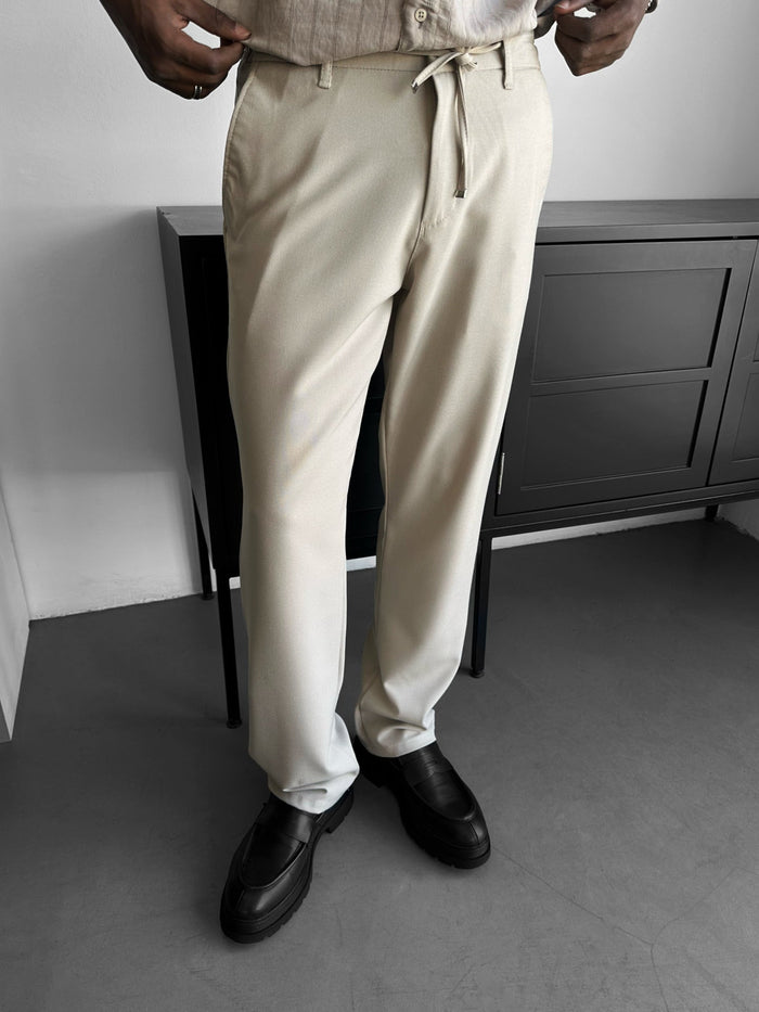 Modern Skärning Avslappnade Byxor - Beige