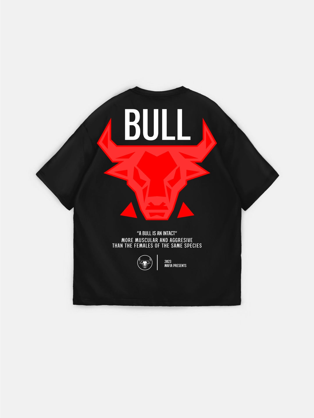 Oversize Bull T-shirt - Svart och Röd