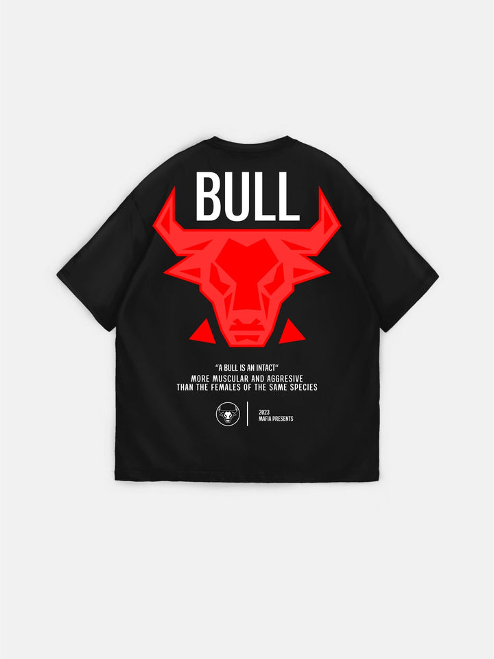 Oversize Bull T-shirt - Svart och Röd
