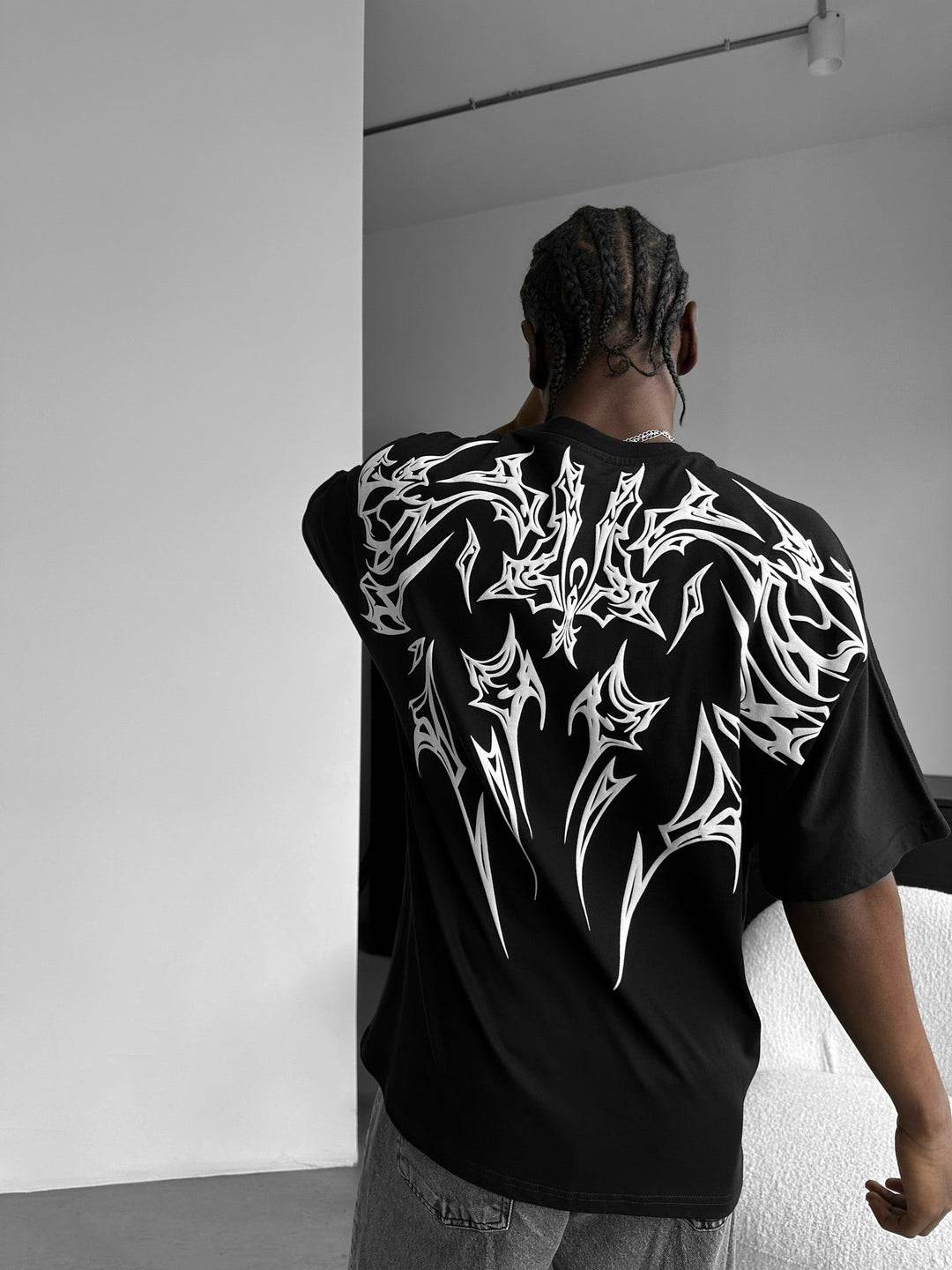 Oversize Mafia Tribal T-shirt - Svart