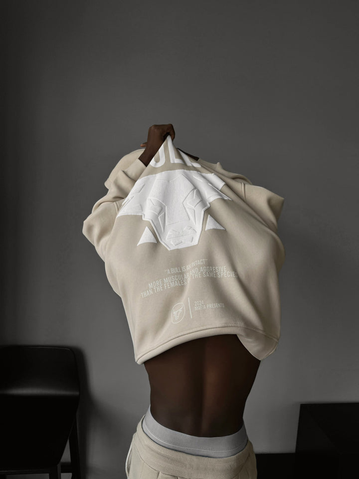 Oversize Bull Hoodie - Blekt Sand