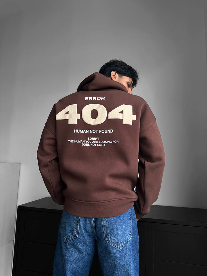 Oversize 404 Hoodie - Brun