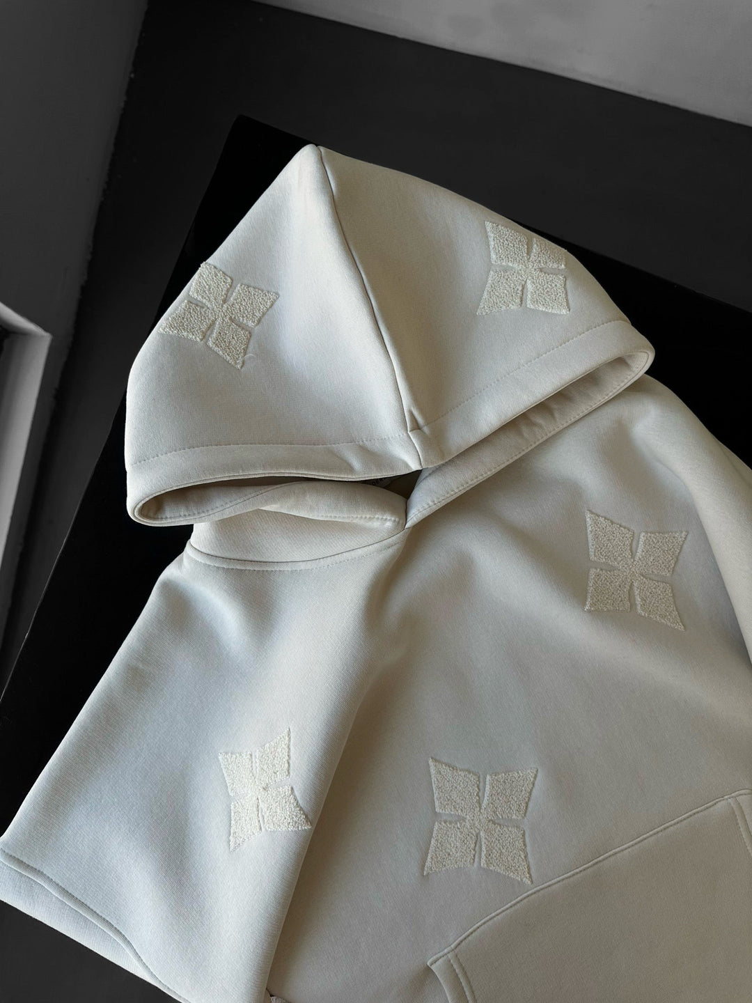 Oversize Detaljerad Hoodie - Beige