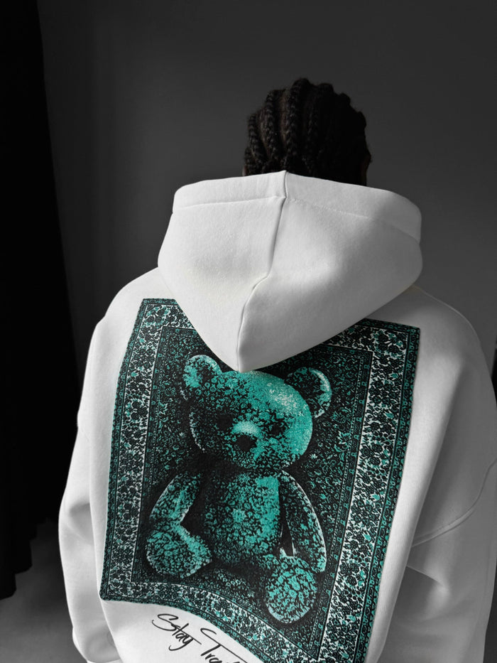 Oversize 'Stay Traditional' Hoodie - Vit