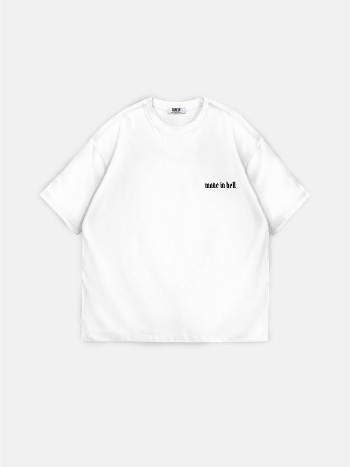 Oversize Made in Hell T-shirt - Ecru