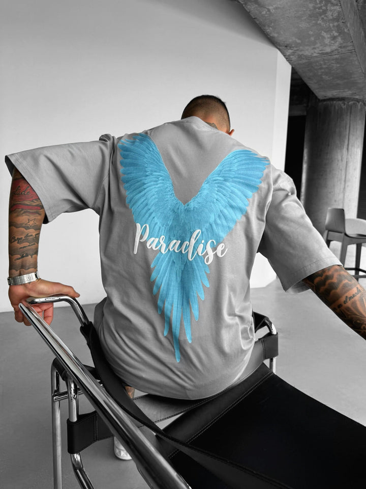 Oversize Papegoja Paradis T-shirt - Grå