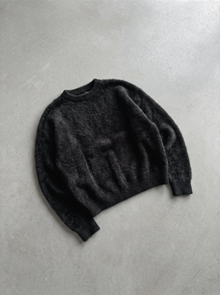 Oversize Hårig Reptröja - Svart