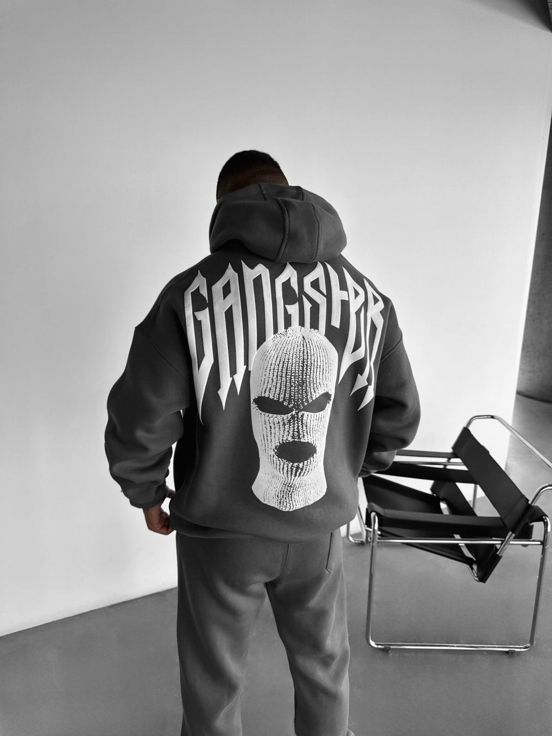 Oversize Gangster Hoodie - Antracit