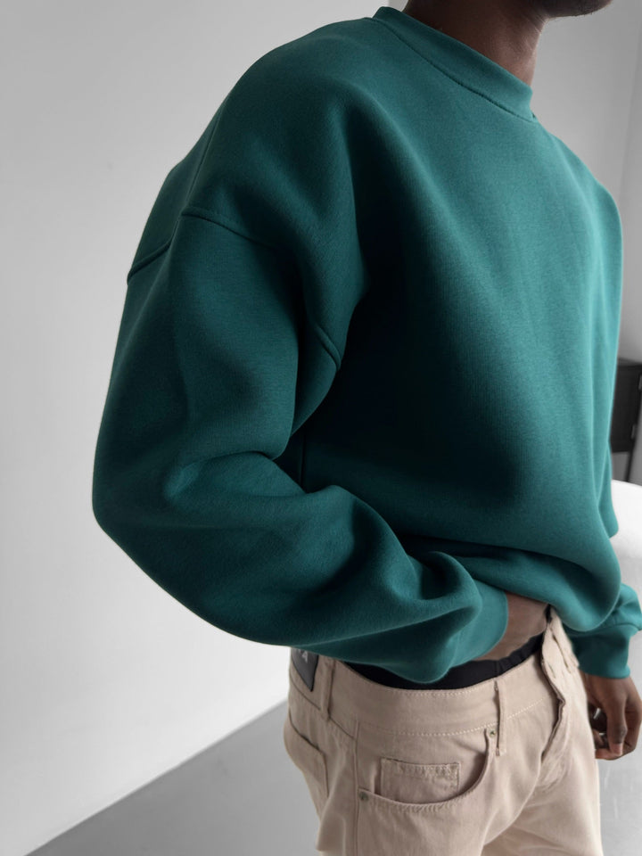 Oversize Basic Tröja - Havsgrön