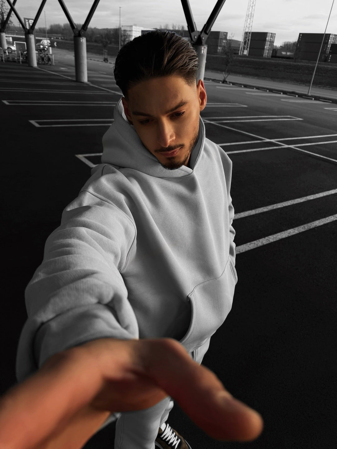 Oversize Basic Hoodie - Grå
