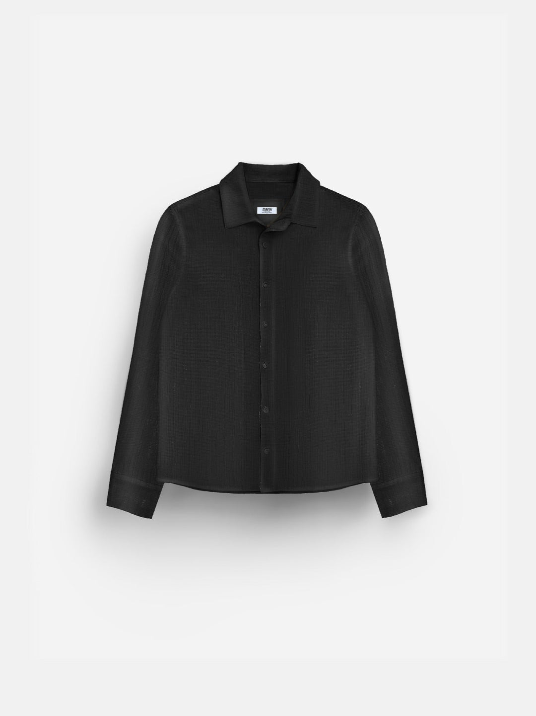 Regular Fit Plisserad Skjorta - Svart