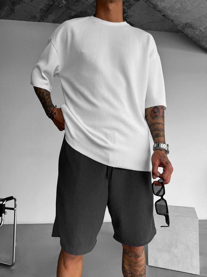 Oversize Cord Tee - Vit