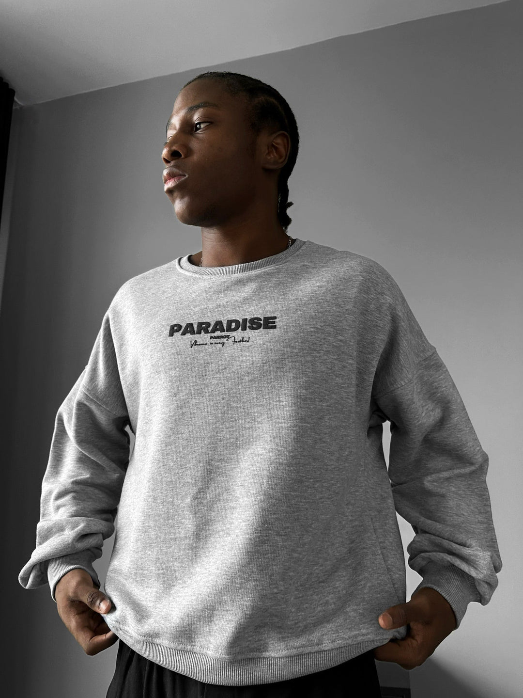 Oversize Paradise Sweater - Grå Melange