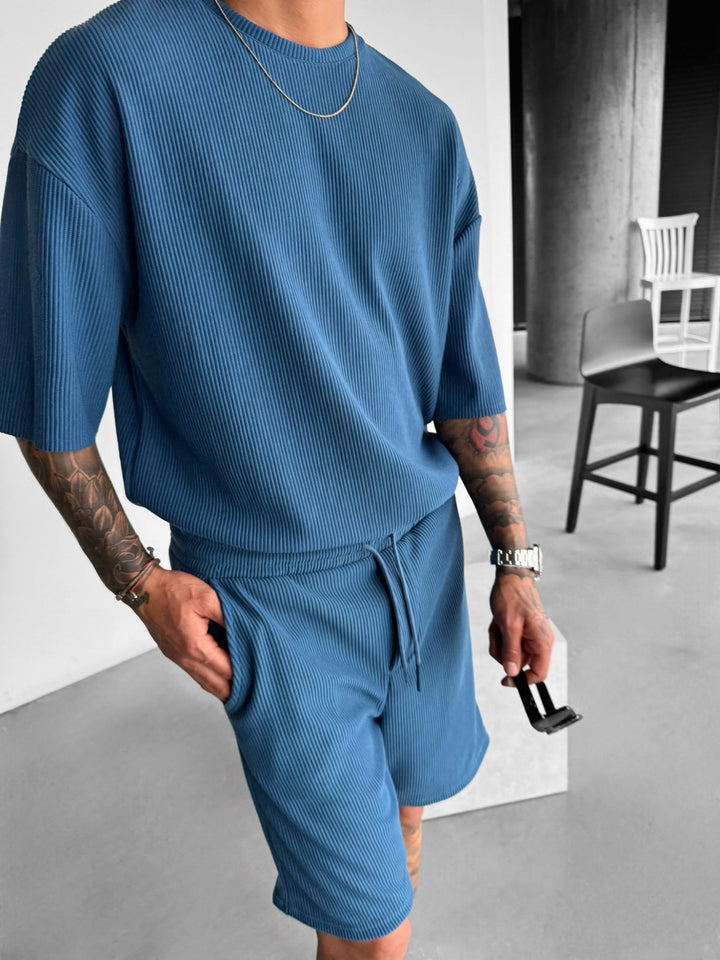 Oversize Cord Tee - Indigo