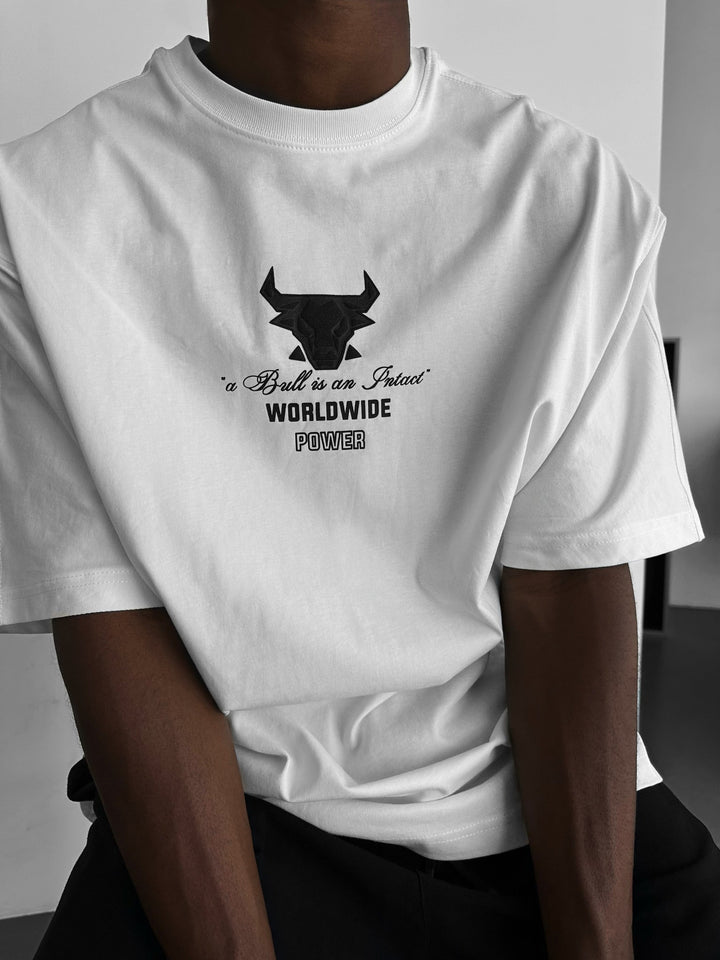Oversize Bull Worldwide T-shirt - Ecru och Svart