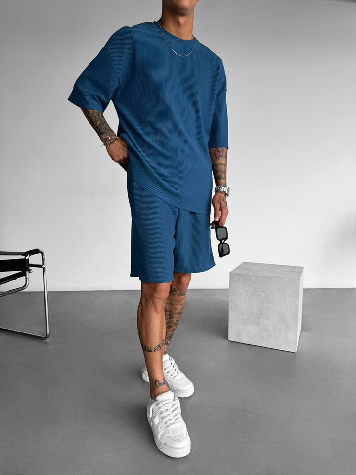 Oversize Cord Tee - Indigo