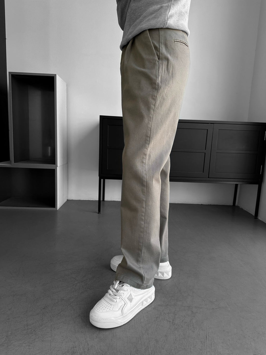 Lösa Passform Casual Byxor - Khaki
