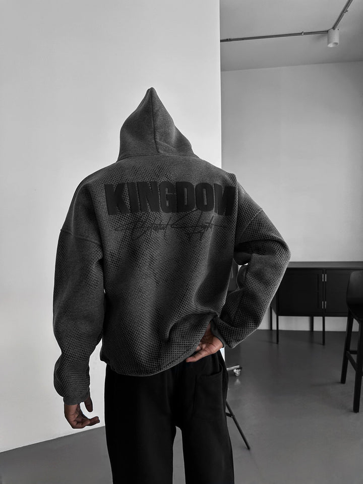 Oversize Kingdom Hoodie - Antracit Melange och Svart