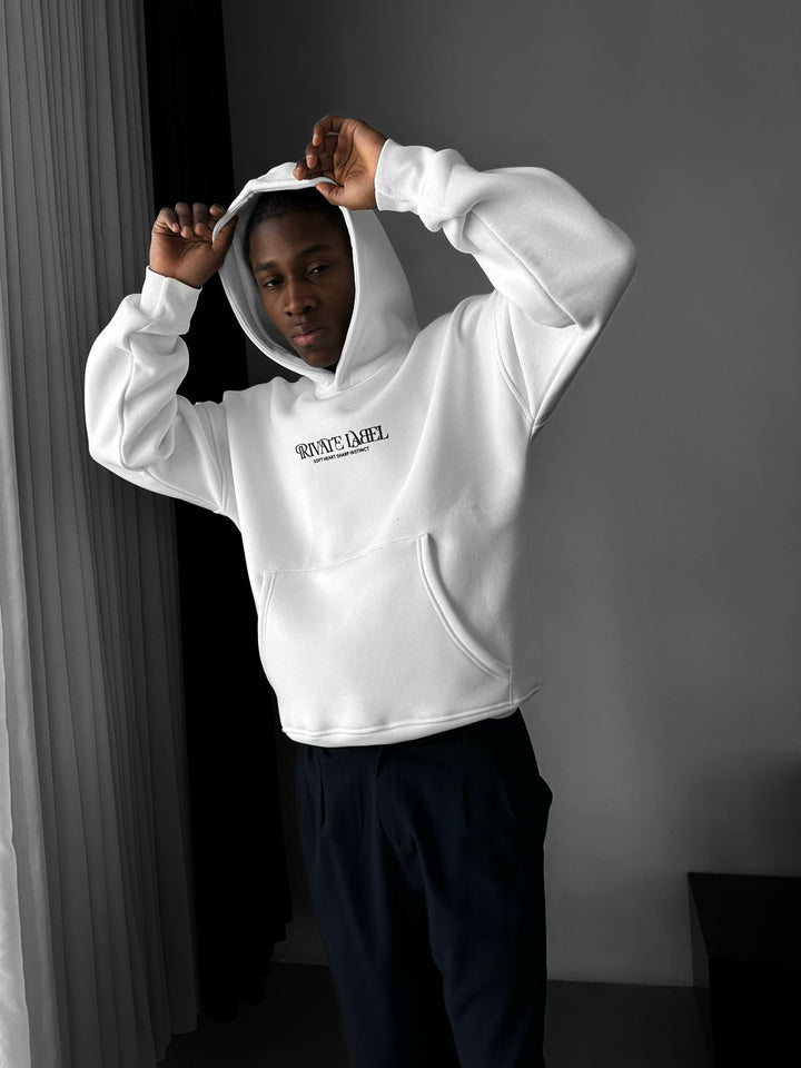 Oversize Privat Märke Hoodie - Ecru