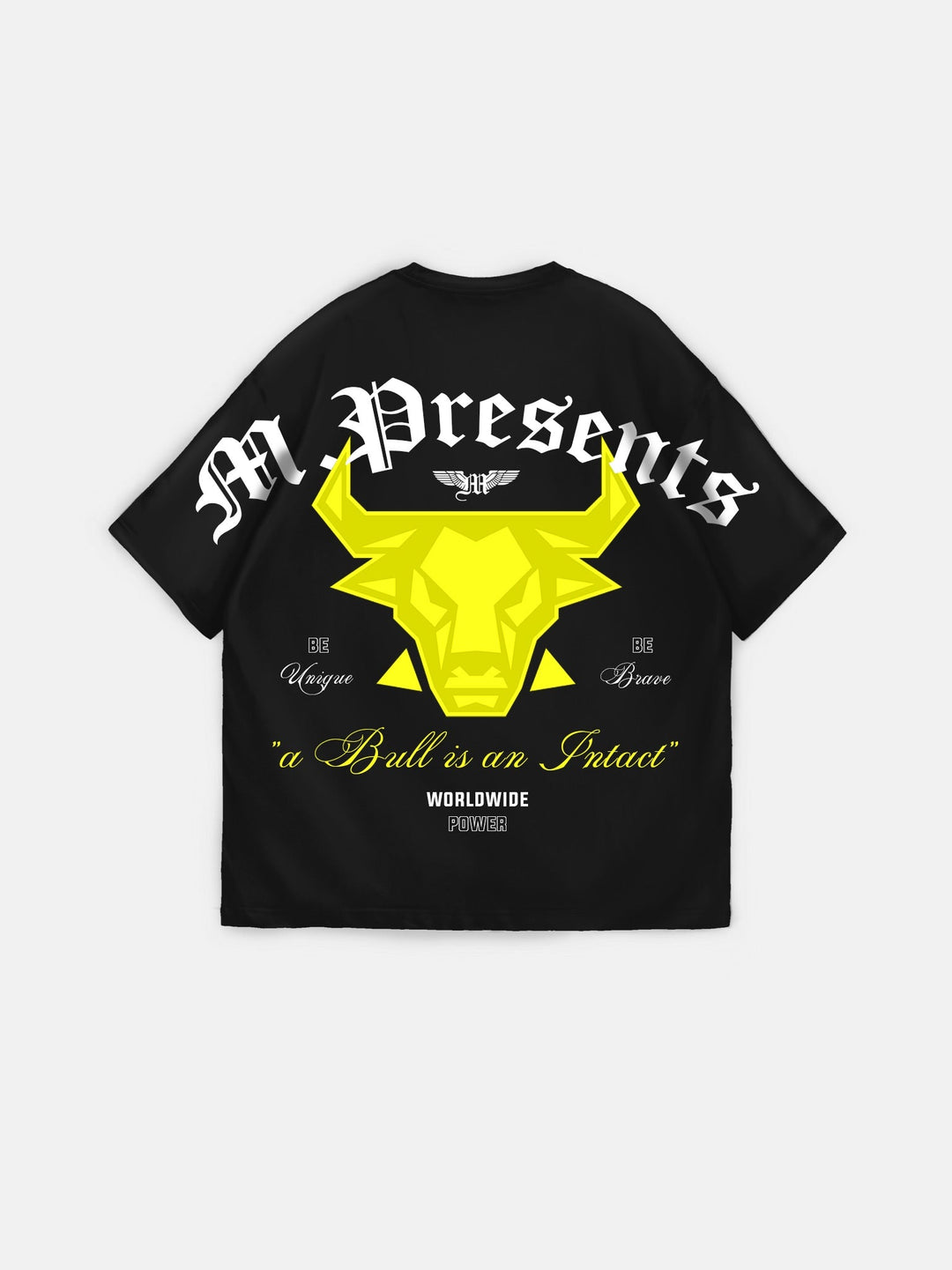 Oversize Bull Worldwide T-shirt - Svart och Gul