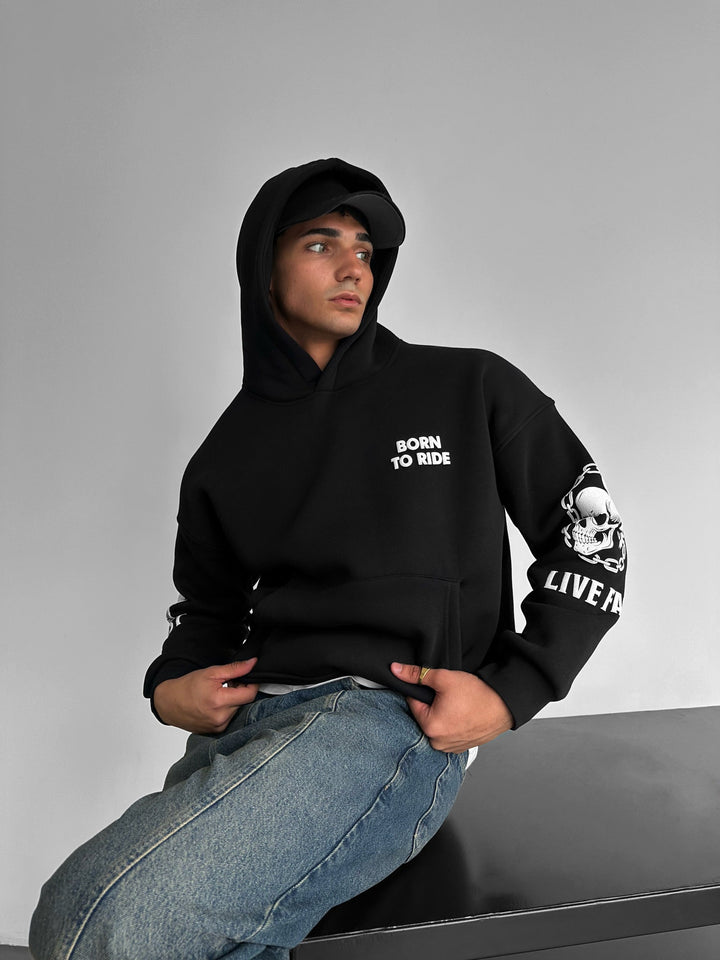 Oversize Ride to Survive Hoodie - Svart