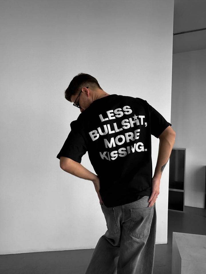 Överdimensionerad Kysst T-shirt - Svart