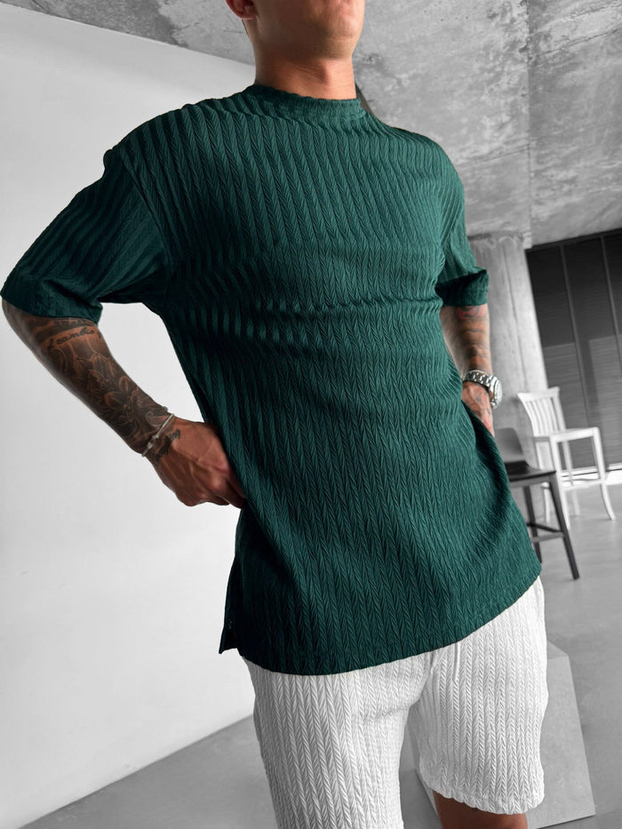 Överdimensionerad Strukturerad T-Shirt - Regnskog