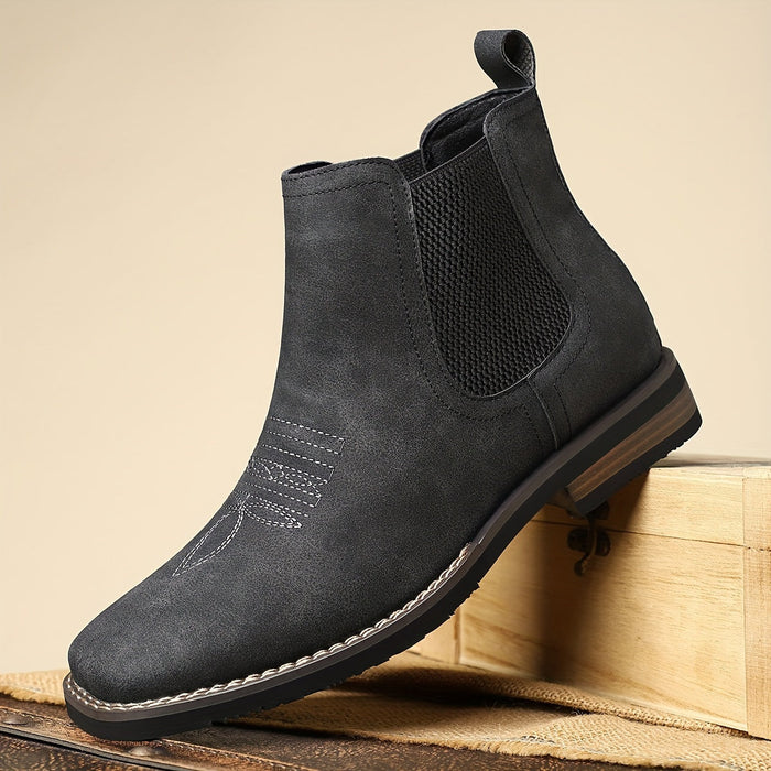 Herr Chelsea Boots med Elastiska Sidopaneler och Dragsnodd