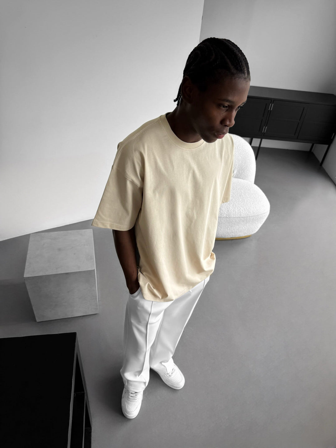Oversize Basic T-shirt - Ljus Beige