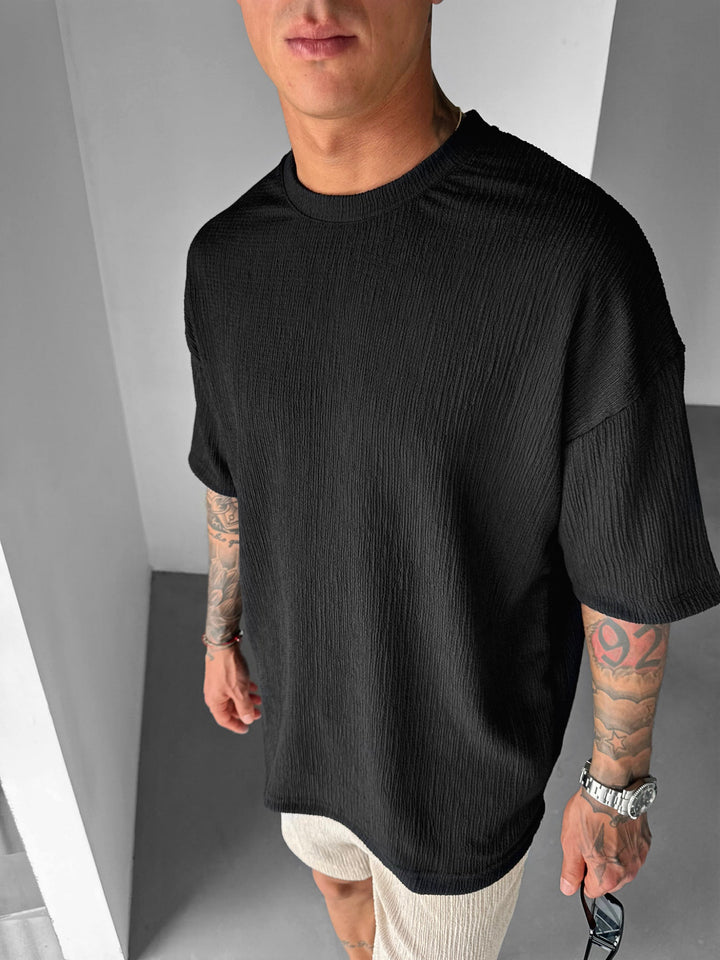 Oversize Crepe T-Shirts - Svart