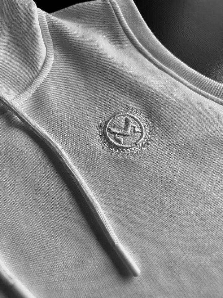 Lös Passform Ärmless Hoodie - Vit