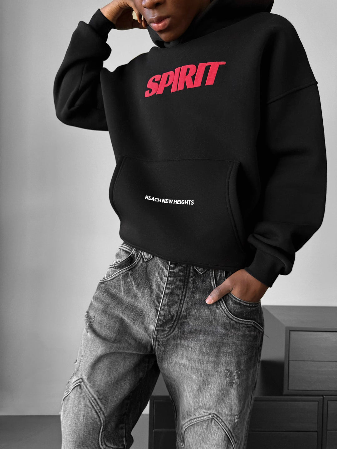 Oversize Spirit Hoodie - Svart