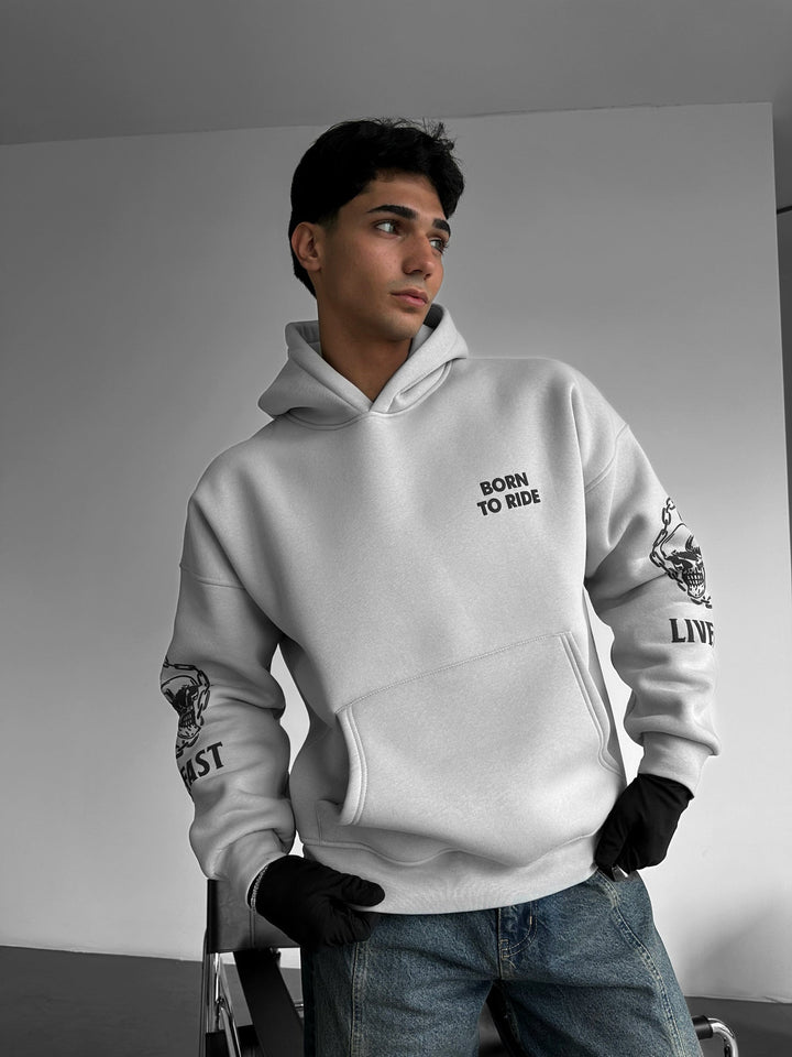 Oversize Ride to Survive Hoodie - Grå
