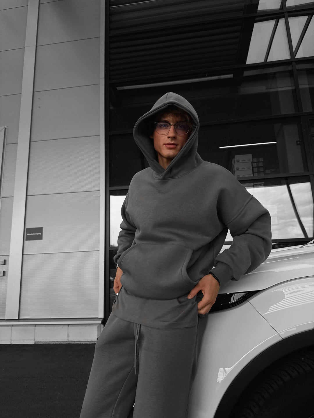Oversize Basic Hoodie - Antracit
