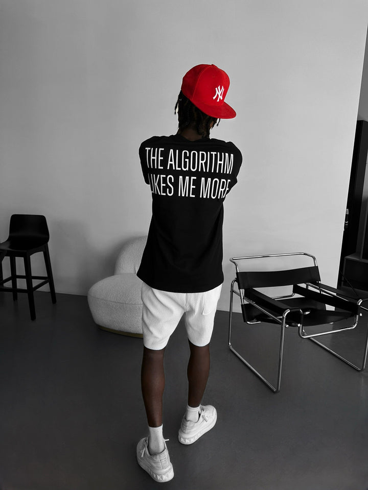 Oversize "Algorithm" T-shirt - Svart och Vit