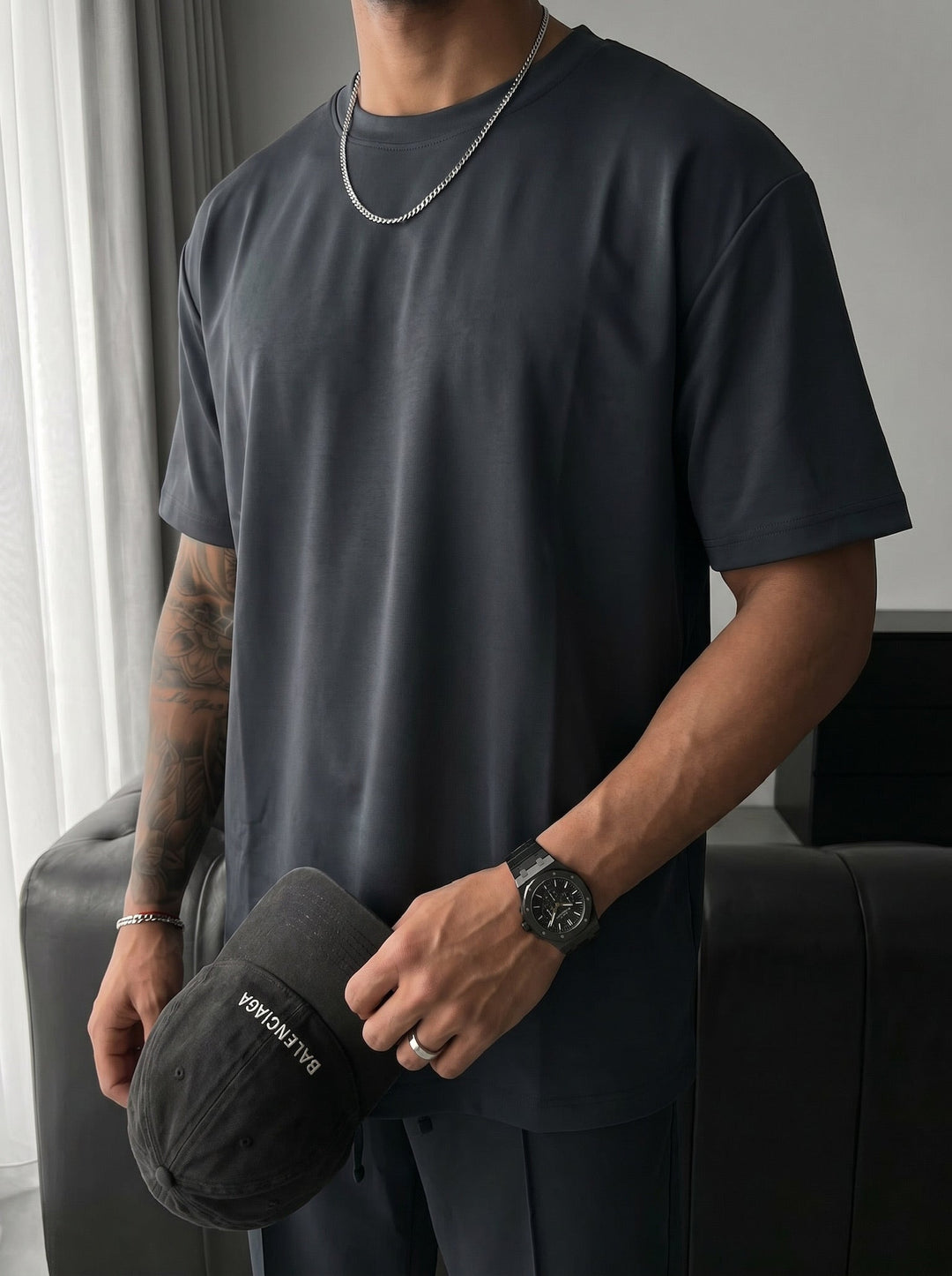 Loose Fit Basic T-shirt - Stormigt Väder