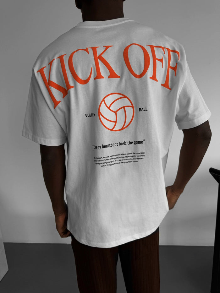 Oversize 'Kick Off‘ T-shirt - Ecru