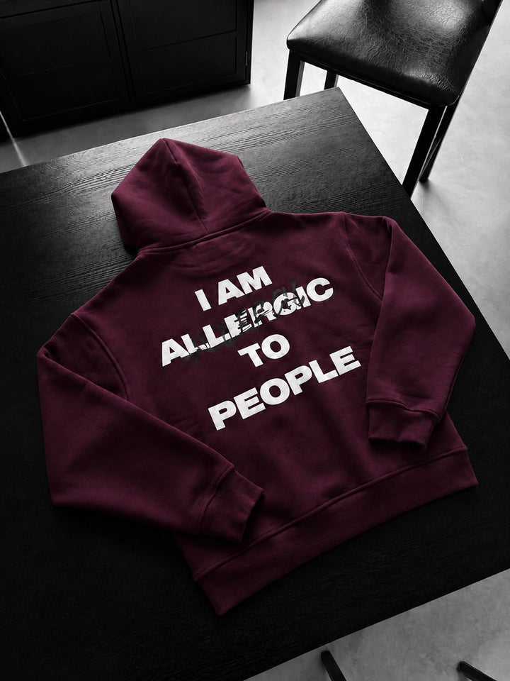 Oversize Allergisk Hoodie - Bordeaux