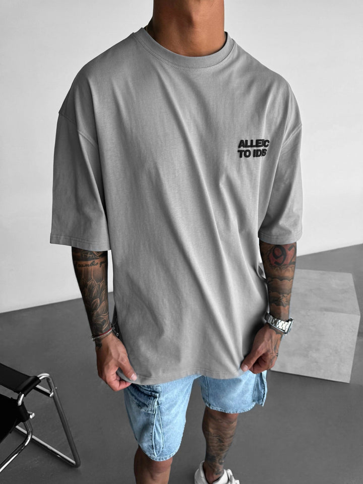 Överdimensionerad Statement T-shirt - Grå