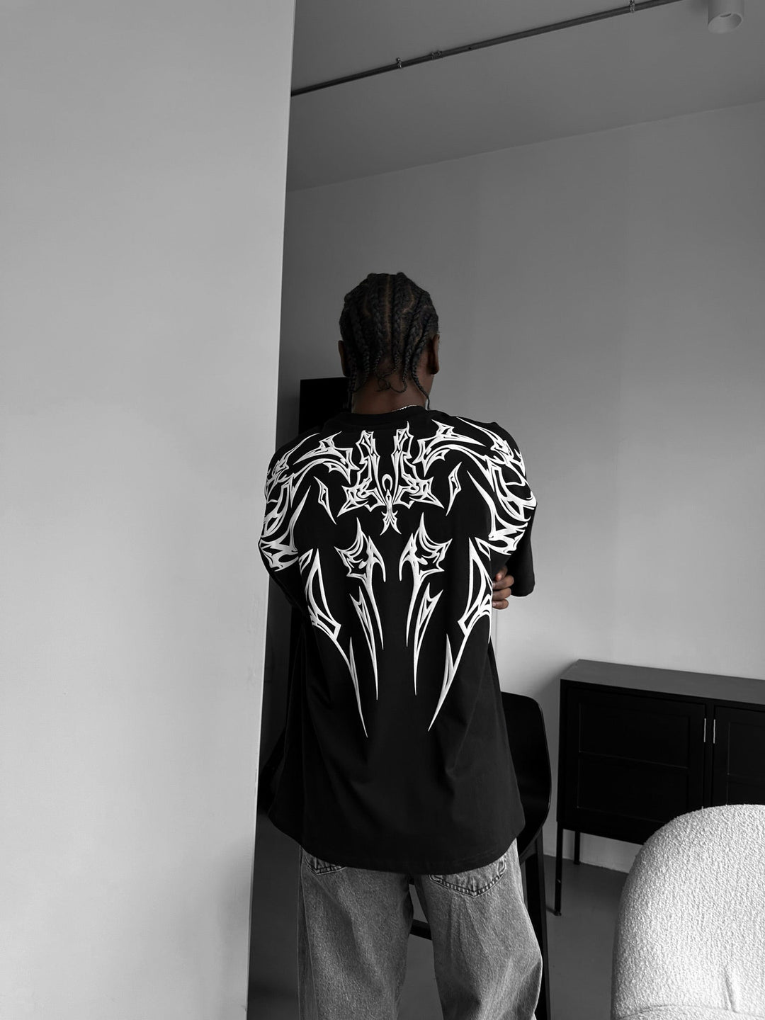 Oversize Mafia Tribal T-shirt - Svart