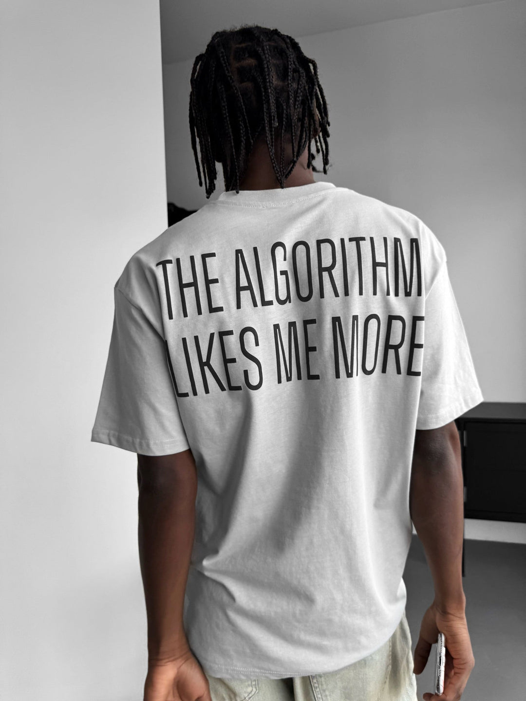 Oversize "Algorithm" T-Shirt - Grå