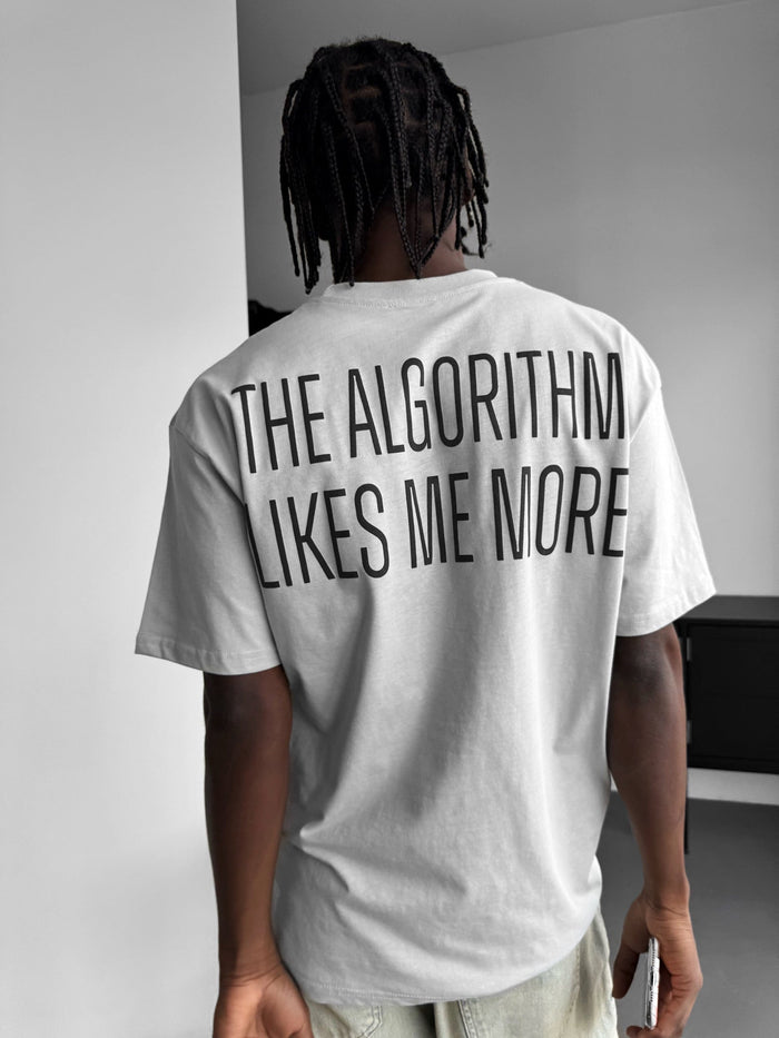Oversize "Algorithm" T-Shirt - Grå