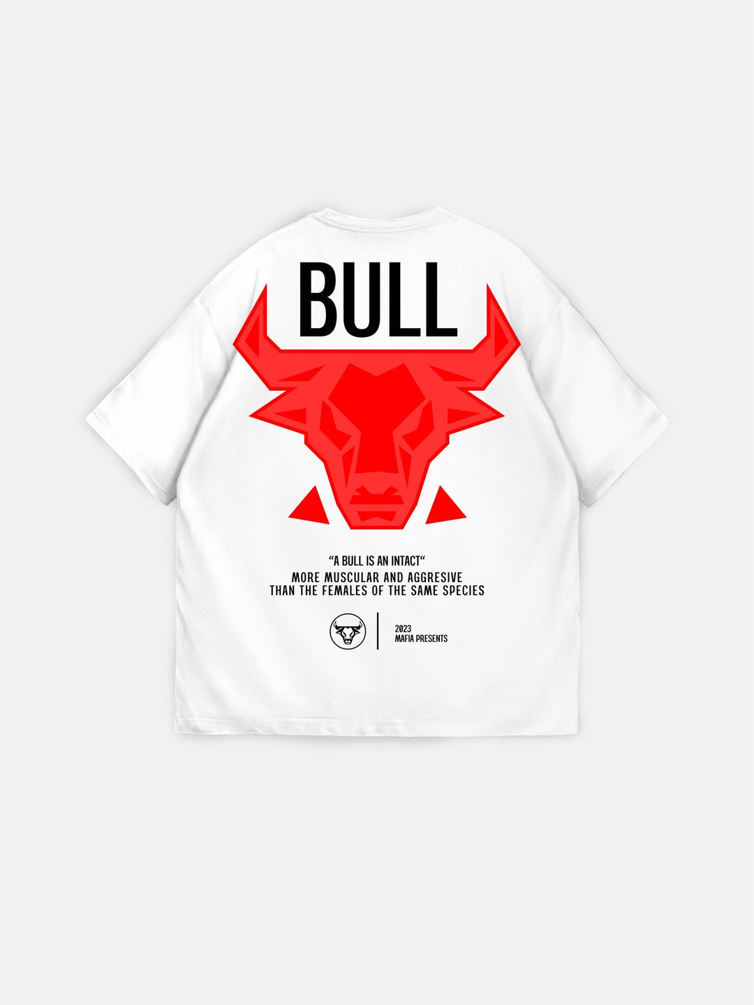 Oversize Bull T-shirt - Vit och Röd